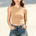thumbnail image 6 of Mifsaly Girls Ribbed Crop Tank Tops Kids Crewneck Sleeveless Summer Camisole Shirts Soft Stretch Slim Fit Activewear Tee, 6 of 7