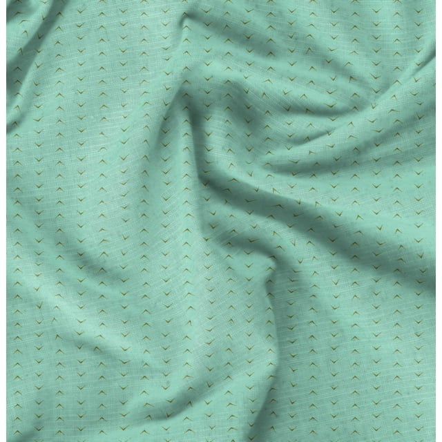Soimoi Green Silk Fabric Geometric Arrow Tribal Decor Fabric Printed Yard 42 Inch Wide