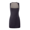 thumbnail image 5 of Mini vestido elástico sin mangas con cuello cuadrado para mujer: corpiño ajustado, cintura alta, largo por encima de la rodilla, prenda informal/de fiesta con tejido de doble forro, 5 of 5