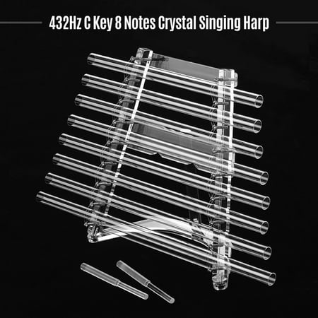 432Hz Crystal Singing Harp C Key 8 Notes Healing Musical Instrument for Sound Therapy with Mallets Aluminum Carry