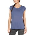 thumbnail image 1 of Calvin Klein T-Shirt à Manches Courtes Croisé dans le Dos pour Femmes, Violet, Large, 1 of 2