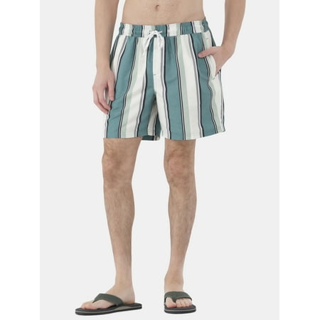 No Boundaries Men's & Big Men's Elastic Waist Swim Trunks, 6" Inseam, Size S-5XL