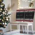 thumbnail image 3 of Merry Christmas Chair Covers Set of 8 Modern Snowflakes Buffalo Plaid Red Black Chair Back Covers Stretch Removable Washable Slipcovers Protector for Dining Room Kitchen Party Decor, 3 of 5