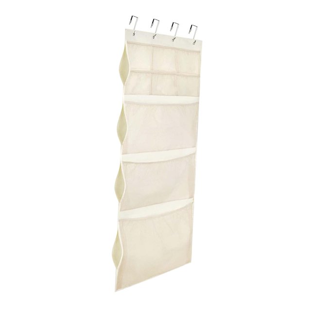 DOLITY Baby Toy Hanging Storage Mesh Pocket Display Stuffed Animal Holder beige