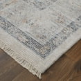 thumbnail image 3 of Feizy Caldwell Transitional Medallion, Ivory/Blue/Orange, 3'6" x 5'6" Accent Rug Handmade Sheen Bohemian & Eclectic Floral & Botanical Floor Rug for Living room Bedroom, 3 of 9
