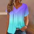 thumbnail image 2 of Women Short Sleeve Blouse Plus Size Tunic Tops V Neck Tie Dye Shirt Flowy Hem Tops Dressy Casual Shirts, 2 of 5