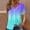 Blue#2, variant on GaThRRgYP Women's V Neck Short Sleeve formal Tops,Women Plus Size Short Sleeves V-Neck Print Blouse Pullover Short Sleeve Blouses Hot Pink L