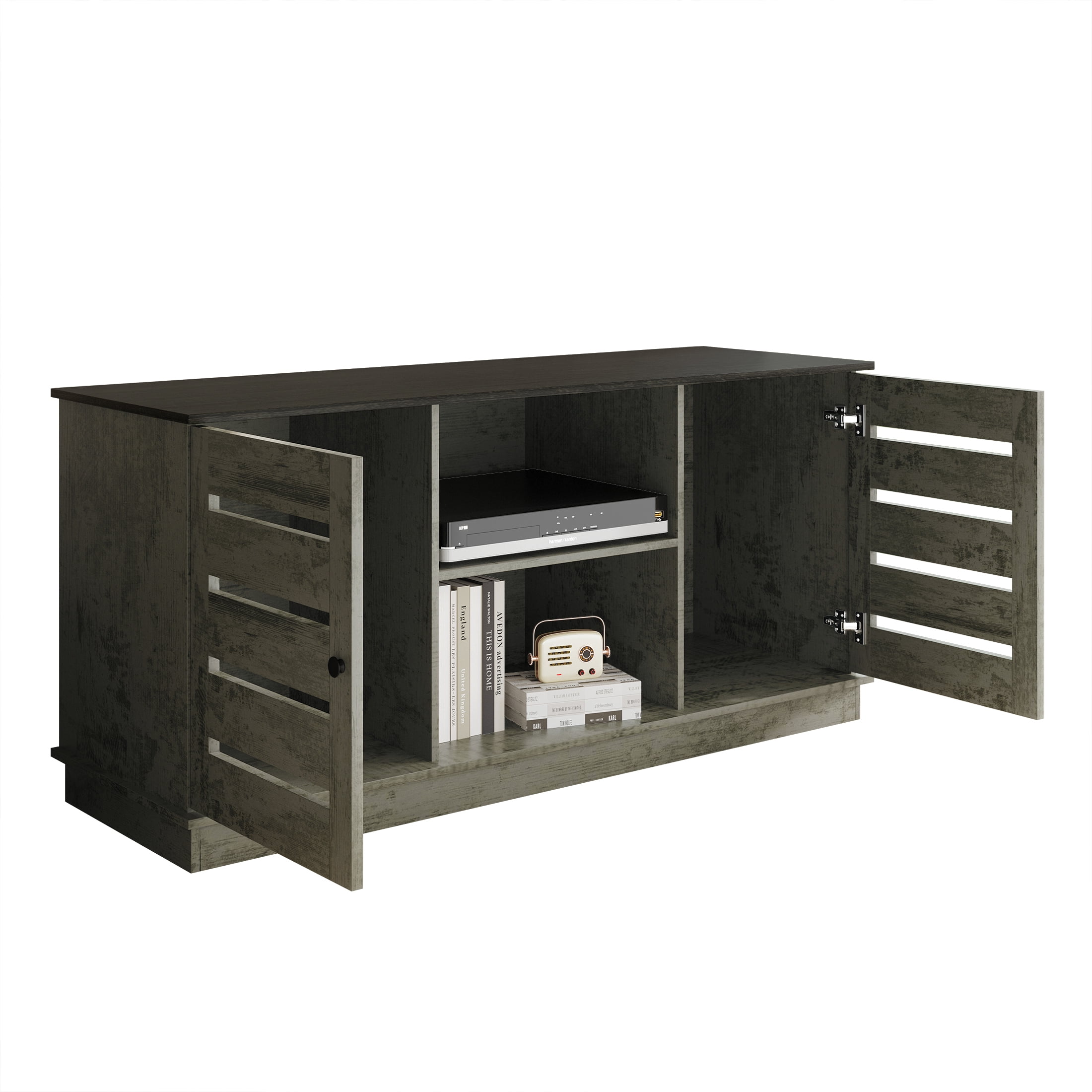 Castle Place Vintage TV Stand Console for TVs up to 50", Grey Oak