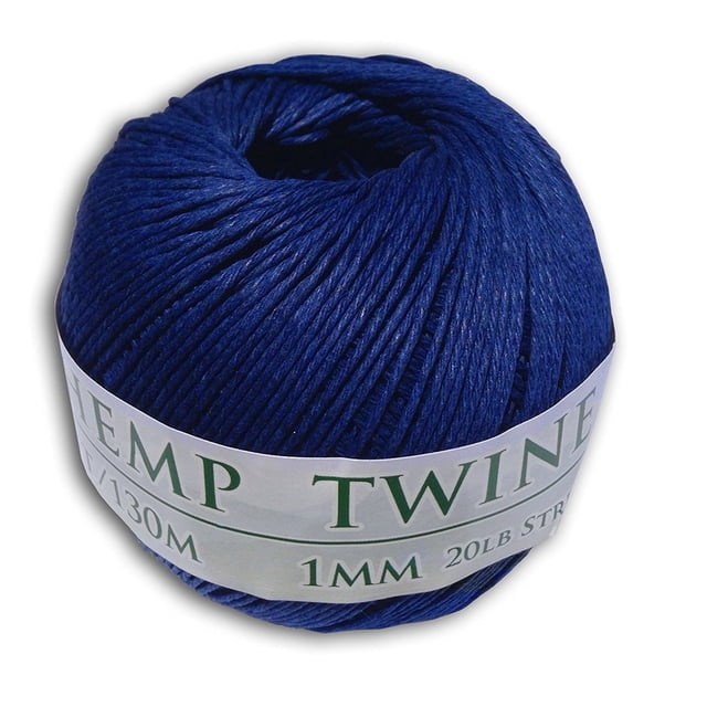 Hemptopia 1 mm, Hilo de Cáñamo Azul de 430' para Manualidades, 1 Pieza