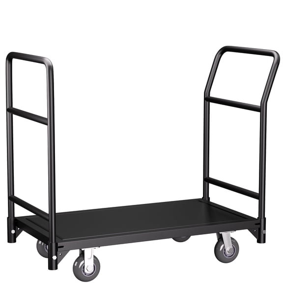 Heavy-Duty Flatbed Cart Platform Truck - 2100LB Capacity 23.6"x47.2" Steel Dolly with 4 Wheels for Warehouse, Factory & Home Moving