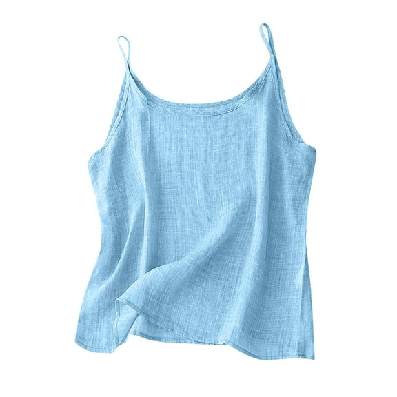 Cotton Linen Camisole Tops for Women Spaghetti Strap Loose Fit Tank Top Cami Summer 2025 Casual Sleeveless Shirts