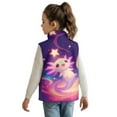 thumbnail image 2 of Uorisanigo Unisex Boys Girls Zippered Vest Sleeveless Jacket Stand Up Collar Starry Axolotl Star Jackets Vests with Pockets Puffy Fleece Puffer Vest Fall Winter Outfits Clothes Size 2-12, 2 of 7
