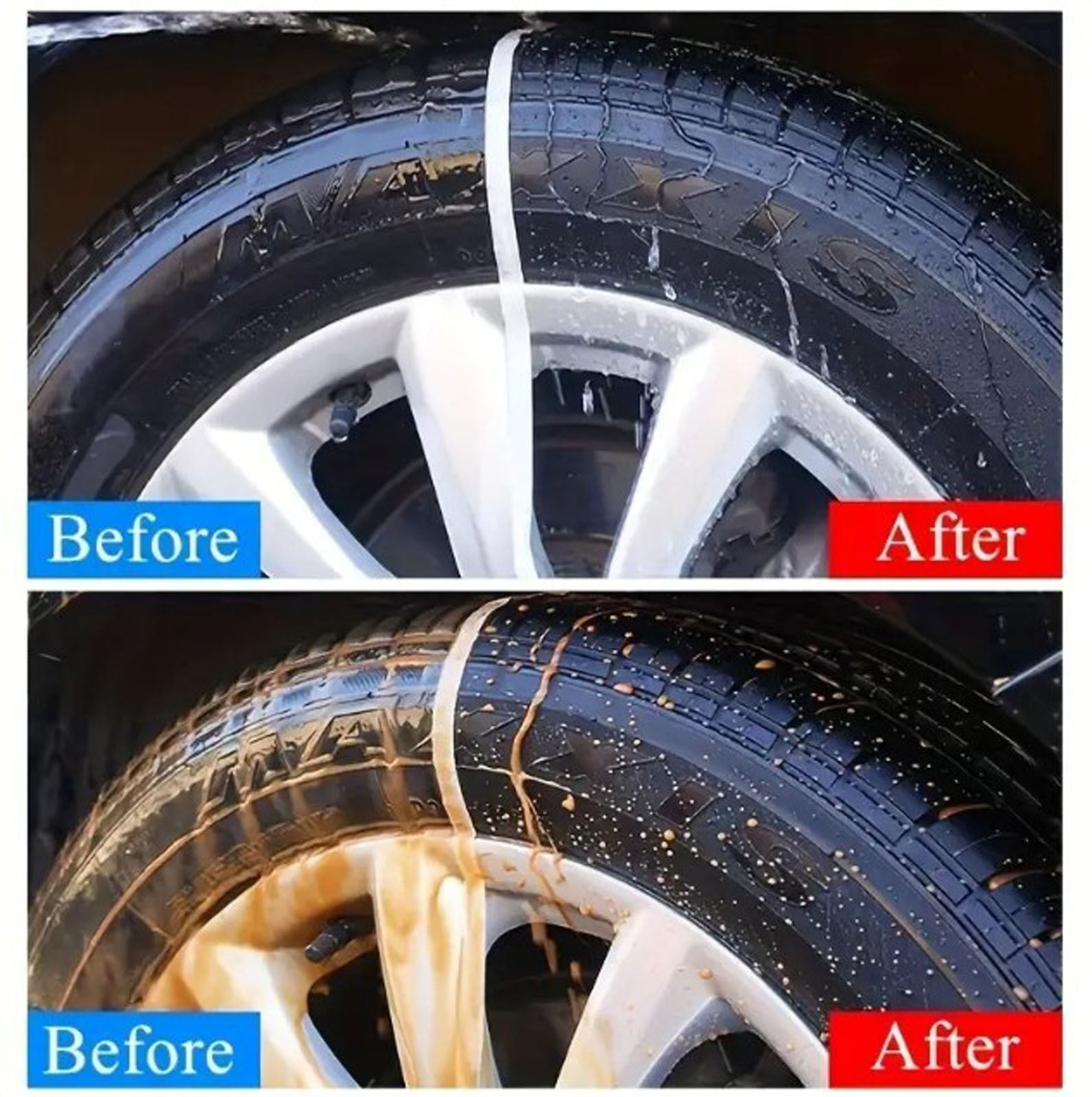 cpengpj CAR GUYS Tire Shine Spray, High Gloss and Satin Finish, Non-Greasy, UV Protection, Long-Lasting, Quick Drying Dressing for Plastic Tires, Wheels, Rubber