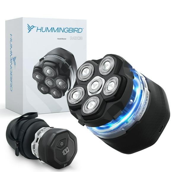 HUMMINGBIRD MK3 Electric Head Shaver for Bald Men - No Nick Electric Razor for Men, Cordless USB C Rechargeable, Waterproof Wet/Dry Shave, 6 Blade Head, LED Di