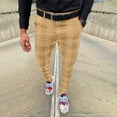thumbnail image 2 of Giftesty Mens Cargo Pants Clearance Men Dress Pants,Casual Plaid Flat-Front Skinny Business Pencil Long Pants Pocket, 2 of 3