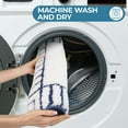 thumbnail image 6 of Superior Inaya Striped Shag Washable Bath Rug, Set of 2, Large, White/Navy Blue, 6 of 11