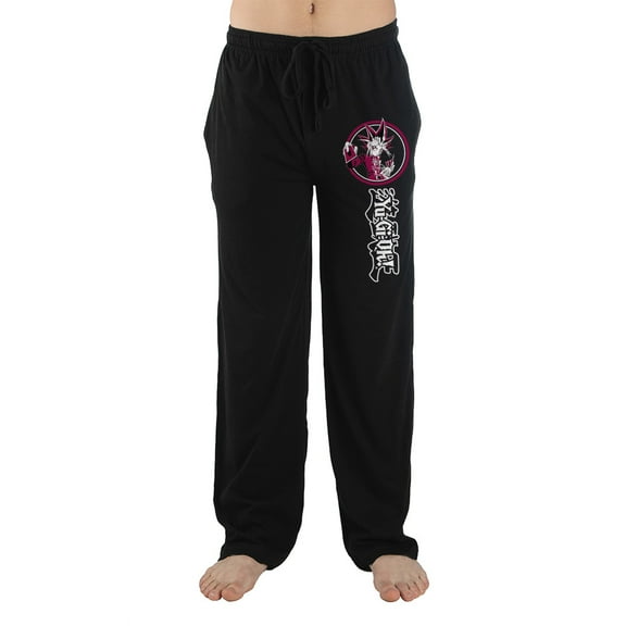 Yu-Gi-Oh! Quick Turn Logo Men's Black Graphic Sleep Pajama Pants - S