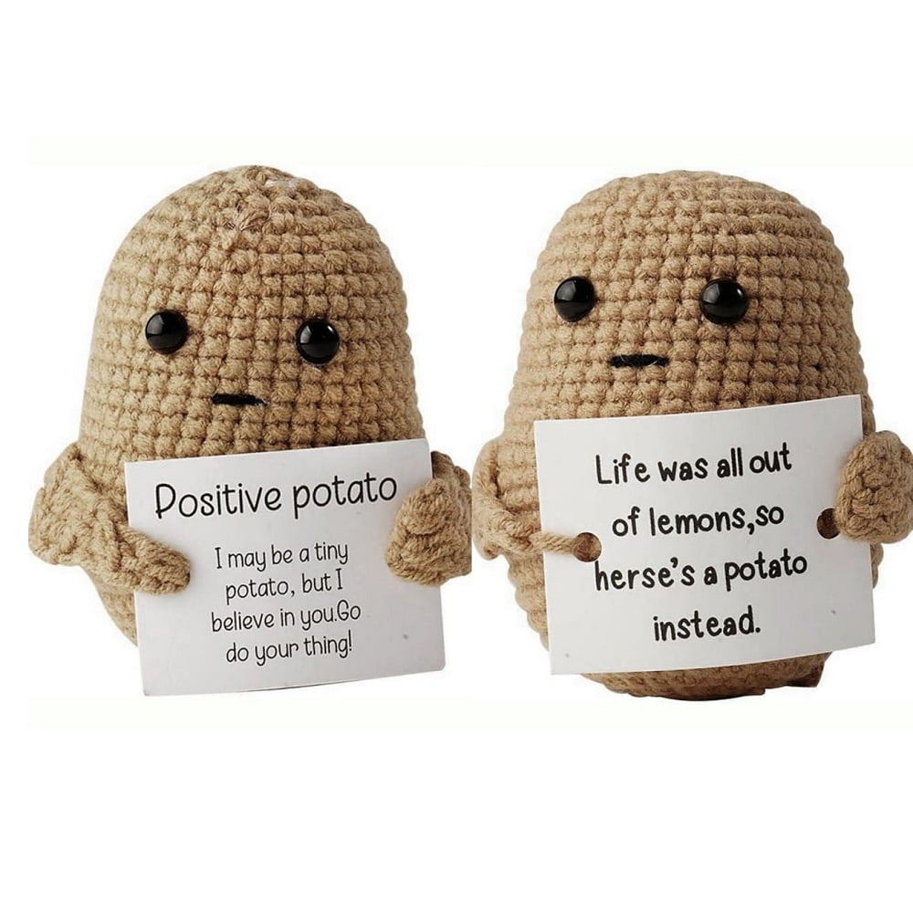2PCS Positive Potatoes Knitting Potato Inspired Toy Tiny DollFunny