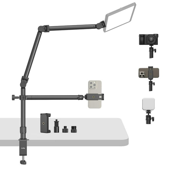 Soporte de escritorio para cámara SMALLRIG en la parte superior con brazo flexible