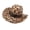 Leopard print, variant on Antique Wide Brims Fedoras Hat with Cow Pattern Cow Head Belt Design Western Theme Hat for Camping Horseback Ridings