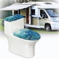 thumbnail image 6 of HELLHERO 2 Piece Elastic Bottom Toilet Cover with Stretch for Universal Peacock, 6 of 8