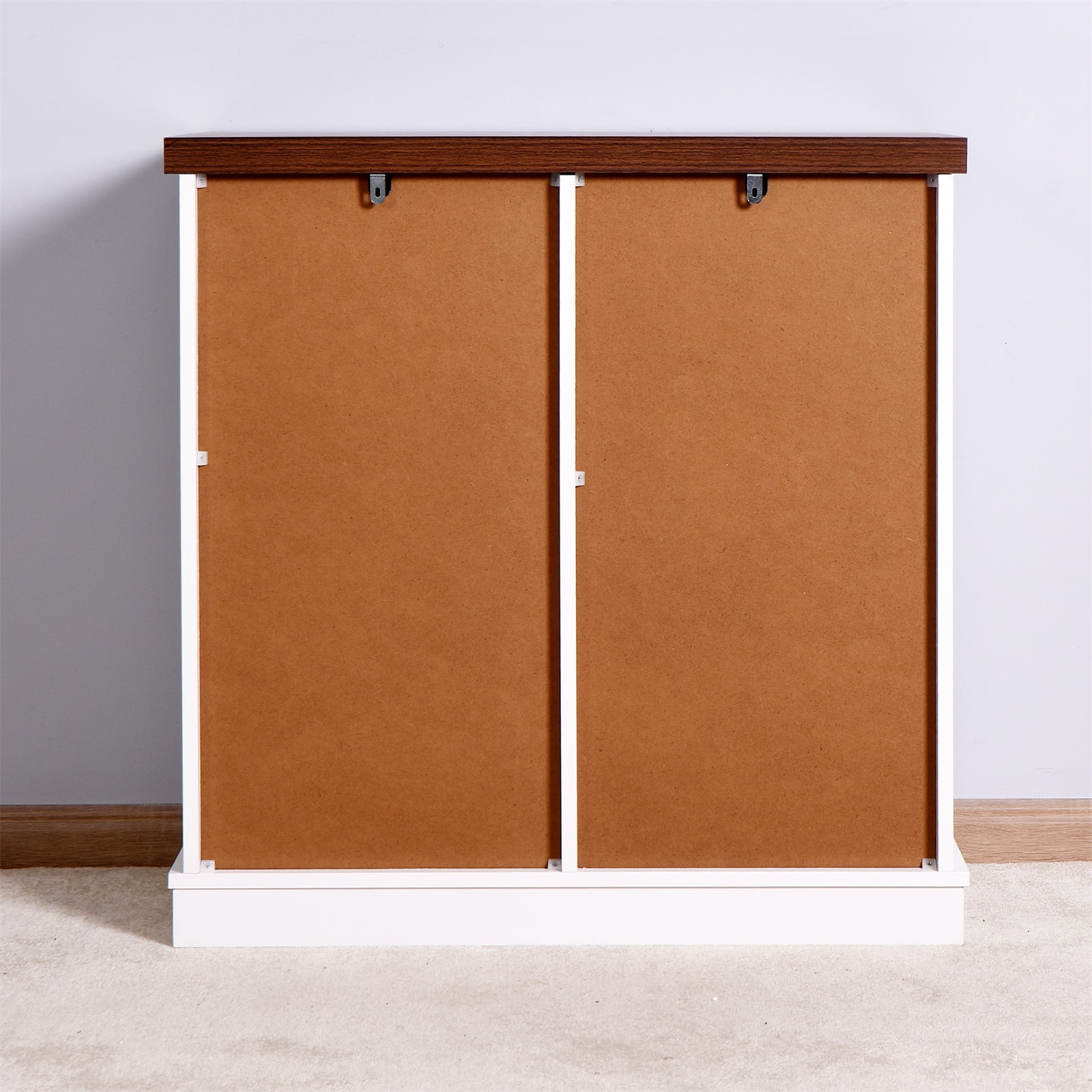 Wooden Storage Cabinet with Barn Door, Living Room Console Shelves Table, White Wooden Storage Cabinet with Barn Door, Living Room Console Shelves Table, White