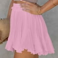 thumbnail image 4 of ZQUUVOU Women's Skort Summer Solid Color Lace Pleated Skirt Pants(Pink,M), 4 of 8