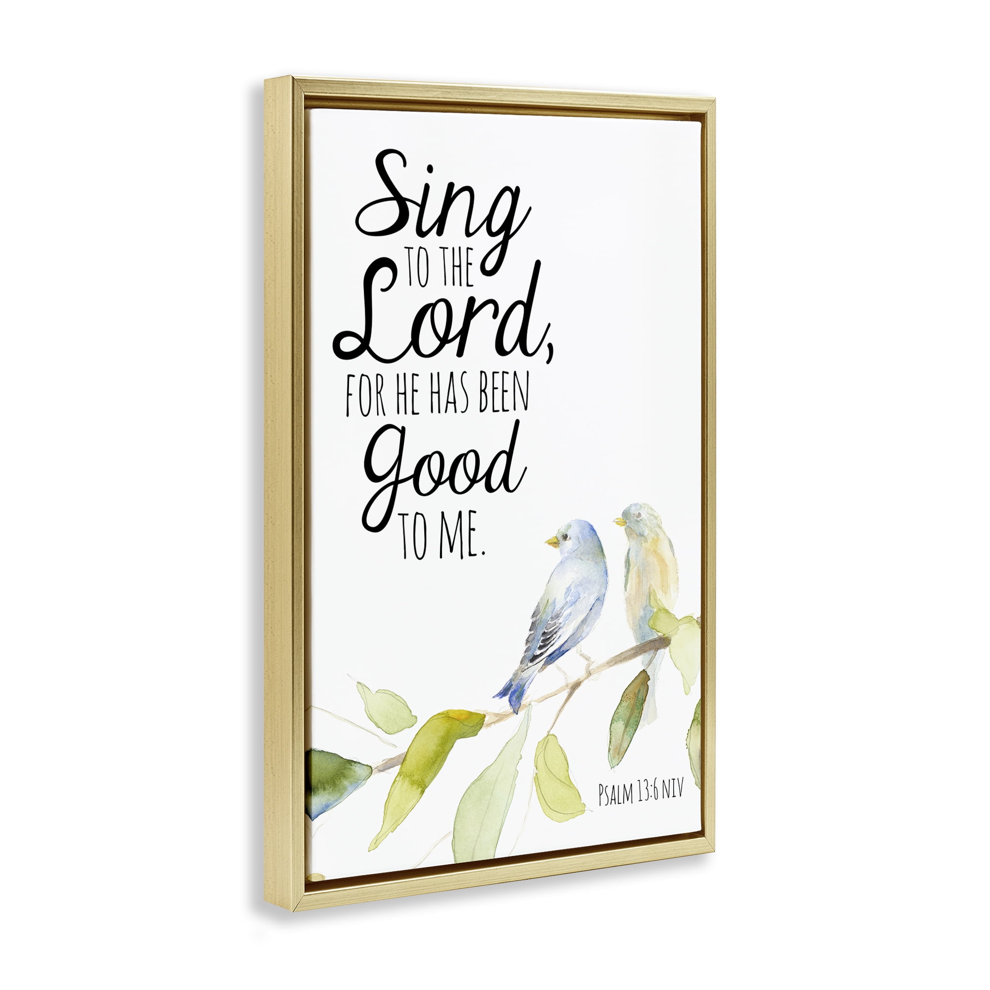 Stupell Industries Sing To The Lord Gold Framed Floater Canvas Wall Art, design by Lanie Loreth