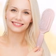 thumbnail image 1 of Women Cushion Hairstyling Comb Scalp Massage Styling Hair Brush Removes Tangles Hair Practical Straight Curly , Pink, 25x7cm, 1 of 8