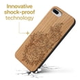 thumbnail image 3 of Case Yard Wooden Case Outside Soft TPU Silicone, Slim Fit Shockproof Wood Protective Phone Cover for Girls Boys Men and Women, Supports Wireless Charging Victorian Roses Design case for iPhone-8-Plus, 3 of 7