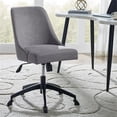 thumbnail image 4 of Steve Silver Kinsley White Marble Desk and Gray Upholstered Chair Set, 4 of 6