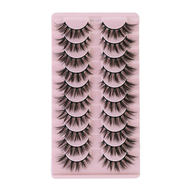 Pestañas postizas 3D con volumen, estilo anime, de visón, finas y puntiagudas, aspecto natural, para cosplay coreano, japonés y asiático, 7 pares