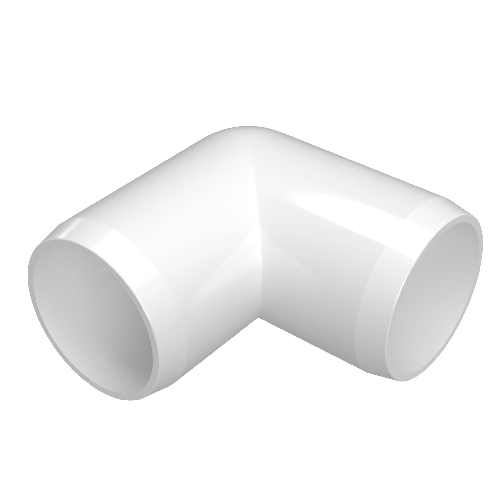 1/2' 90 Deg. Elbow PVC Fitting, Furniture Grade, White, 10-Pack, F01290E-WH-10
