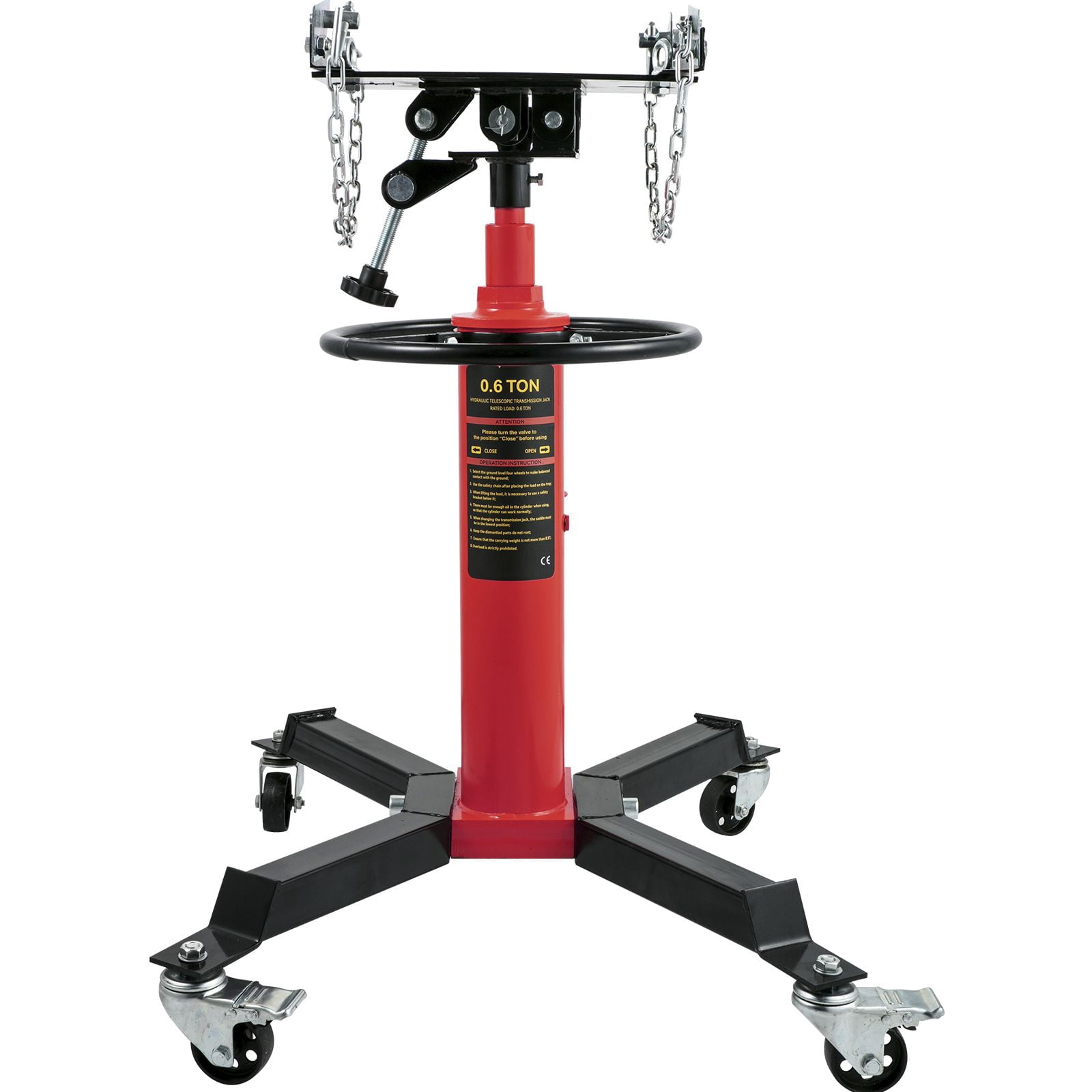 Transmission Jack,0.75 Ton/1660 lbs Capacity Hydraulic Telescopic Transmission Jack,2-Stage Floor Jack Stand with Foot Pedal,360° Swivel Wheel,Garage/Shop Lift Hoist,Red