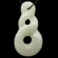 thumbnail image 2 of Hand Carved Serpentine Infinity Pendant with Simple Black Cord | 45x23x6mm |, 2 of 7