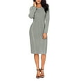 thumbnail image 6 of Asyoly Women Cable Knit Pullover Sweater Dress Crewneck Pencil Midi Bodycon Sweaters Dress, 6 of 8