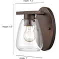 thumbnail image 2 of Millennium Lighting  Ashford 1 Light Metal Wall Sconce in Multiple Finishes with Clear Glass Shade Satin Nickel Nickel Satin, 2 of 7