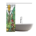 thumbnail image 2 of ARTJIA Tiffany Stained Glass Window Shower Curtain, Church Cross Jungle Deer Polyester Fabric Shower Curtain Bathroom Sets with Hooks 60x72 Inches, 2 of 3