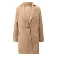 thumbnail image 6 of Hfyihgf Wool Trench Coats for Women Winter Fall Notch Collar Peacoats Button Down Long Jackets Casual Walker Outwear Beige M, 6 of 6