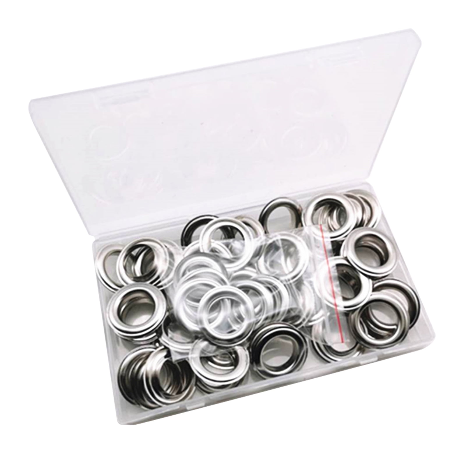 50 Sets Grommet Tool 20mm Grommet Eyelets with Setting Tools and Storage Box for Fabric Curtain Woodworking Fixing