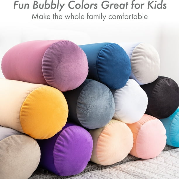 Pillowy Microbead Bolster Lightweight Neck Roll Pillow 14 x 8