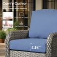 thumbnail image 4 of Vcatnet Patio Furniture Sets with Coffee Table 4 Pieces Sectional Sofa Rattan Wicker Outdoor Conversation Set with Loveseat Chair for Porch, Deck, Denim Blue, 4 of 11