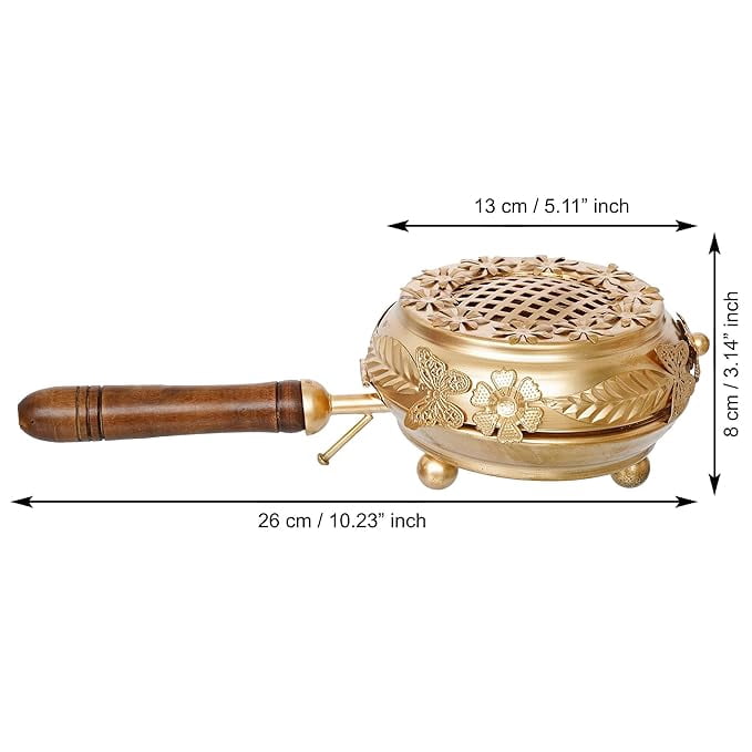 Metal Incense Burner Butterfly Loban Dani Dhoop Dani,Sambrani Holder Aarti Metal Loban Dhoop Dani/Dhoop Dani Burner for Home Office Temple Puja - Dhoop Stand