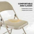 thumbnail image 3 of VINGLI Folding Chairs with Padded Seats, Metal Frame with Fabric Seat & Back, Capacity 350 lbs, Khaki, Set of 6, 3 of 9