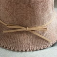 thumbnail image 2 of CoCopeaunts Bucket Hats for Women Autumn Winter Fashion Bow Lacing Strap Sweet Dome Basin Hat Solid Color Warm Fisherman Hat, 2 of 8