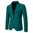 thumbnail image 1 of DPTALR Homme Décontracté Uni Blazer à un Bouton Col Rabattu Complet Manches Longues Veste, 1 of 9