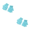thumbnail image 3 of Sonducket 1 par de guantes de punto con medio dedo, mitones elásticos sin dedos, portátiles, para ciclismo de carretera, cálidos, para mujeres Azul claro 2Conjunto, 3 of 6