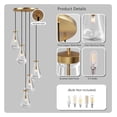 thumbnail image 6 of 5 Light Cluster Pendant Light, Brass Chandelier Adjustable, Modern Raindrop Kitchen Island Lighting, Foyer Stairwell Hanging Lights, E12 Bulbs Required, 6 of 6