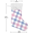 thumbnail image 2 of Blue Colorful Plaid Christmas Stockings, Christmas Presonalized Large Stocking Sock, Set of 2 Xmas Party Winter Decor Candy Bag Family Holiday Gift, 17.7 Inch, 2 of 7