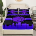 thumbnail image 2 of Erosebridal Video Game Full Sheets Sport Bed Sheets, Basketball Fitted Sheet Black Navy Blue Bed Set 3 Pieces, 2 of 5